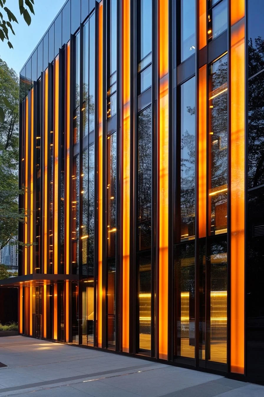 Modern Facades in Streaks of Amber