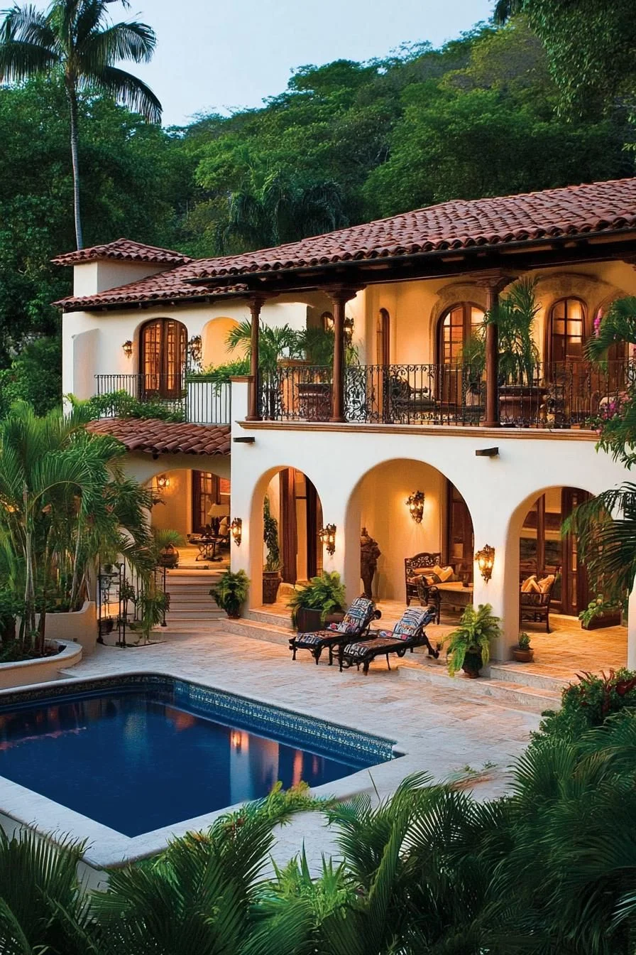 A Sunset Home With Bold Archways