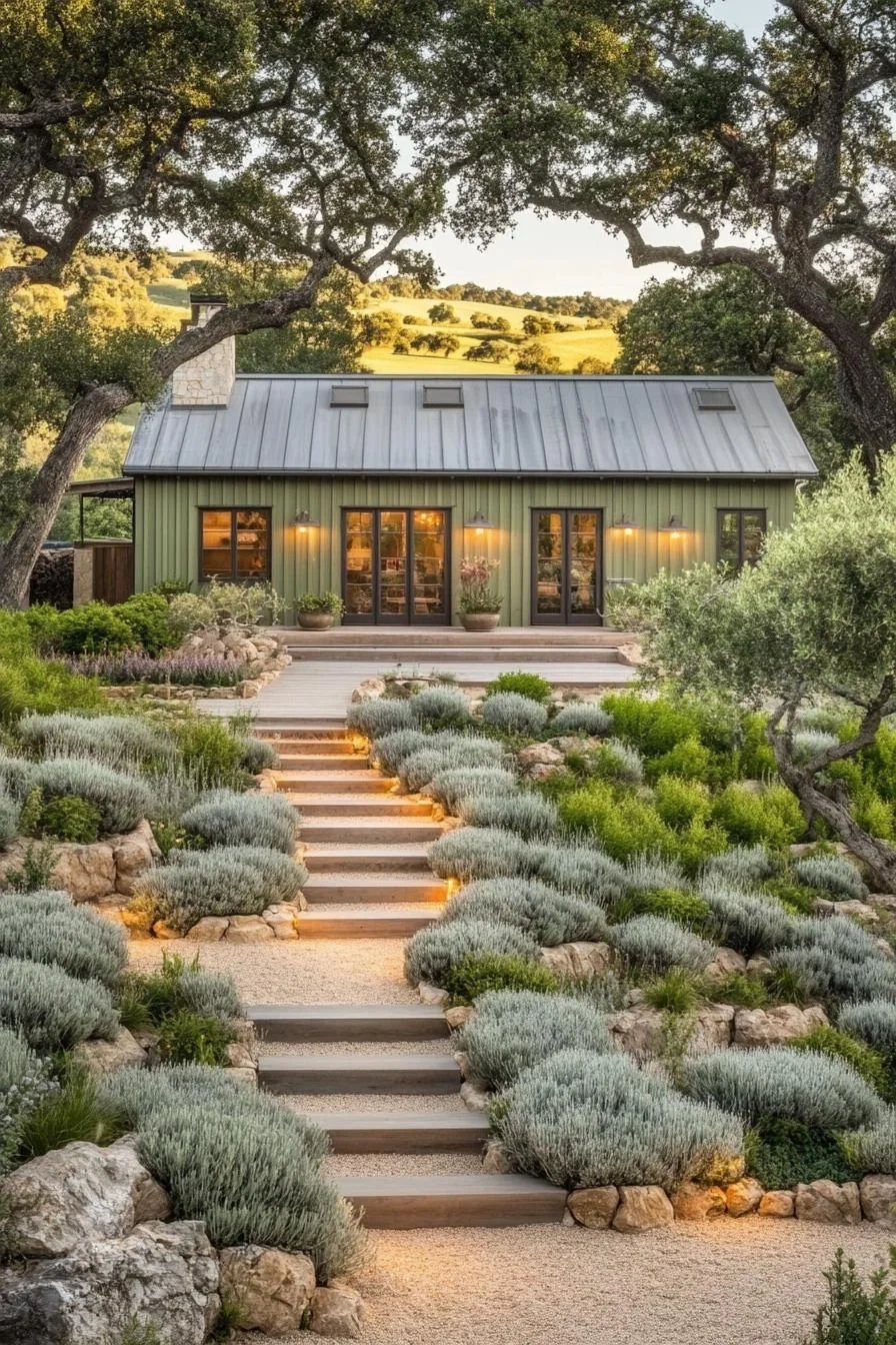A Sage-Toned Steel Retreat Nearby