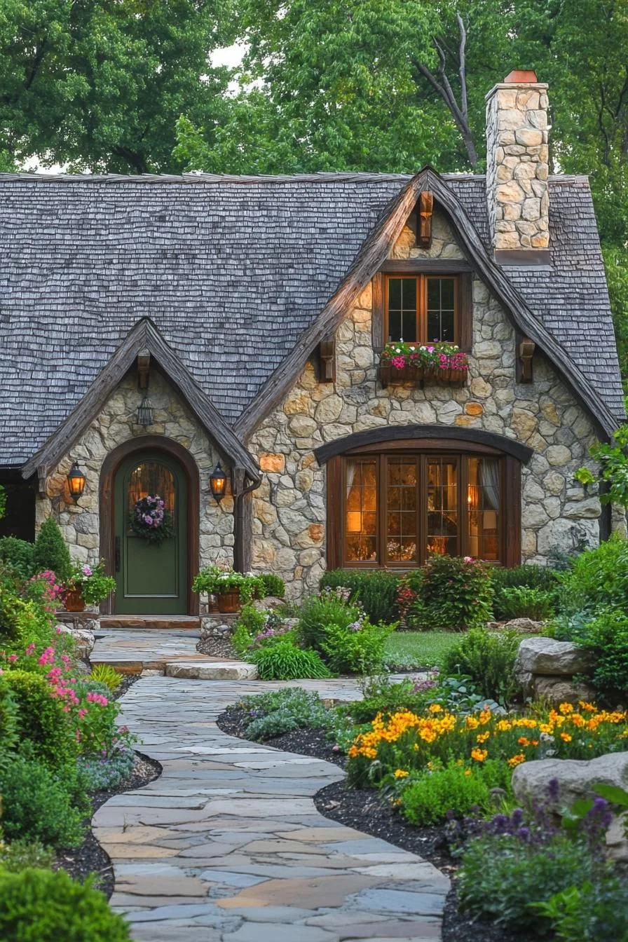 Stone Cottage with a Thriving Garden