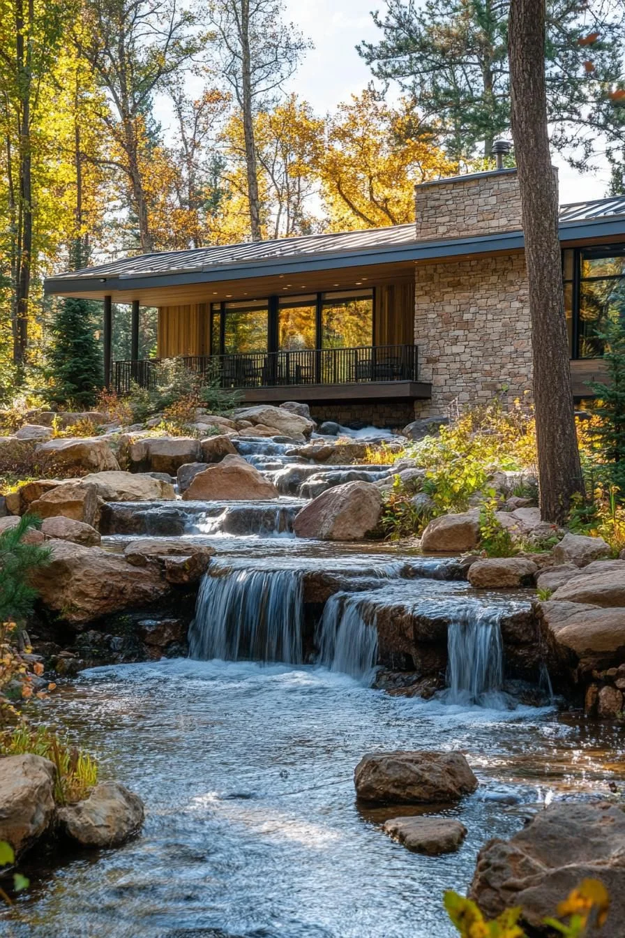 Cottage Beside a Rushing Creek