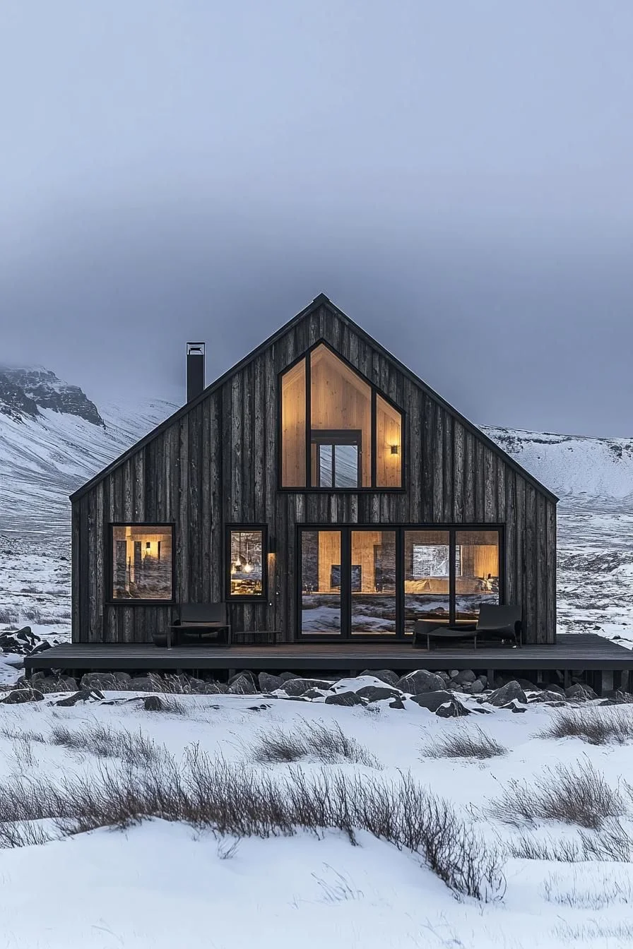 Timber Facade in a Cozy Cloud Setting