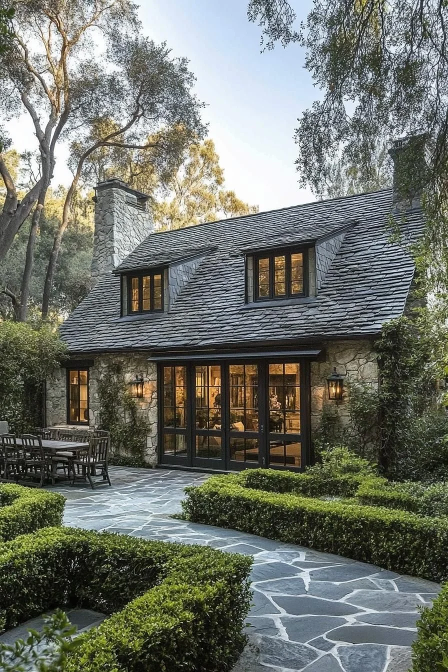 A Quiet Stone Cottage Surrounded by Trees