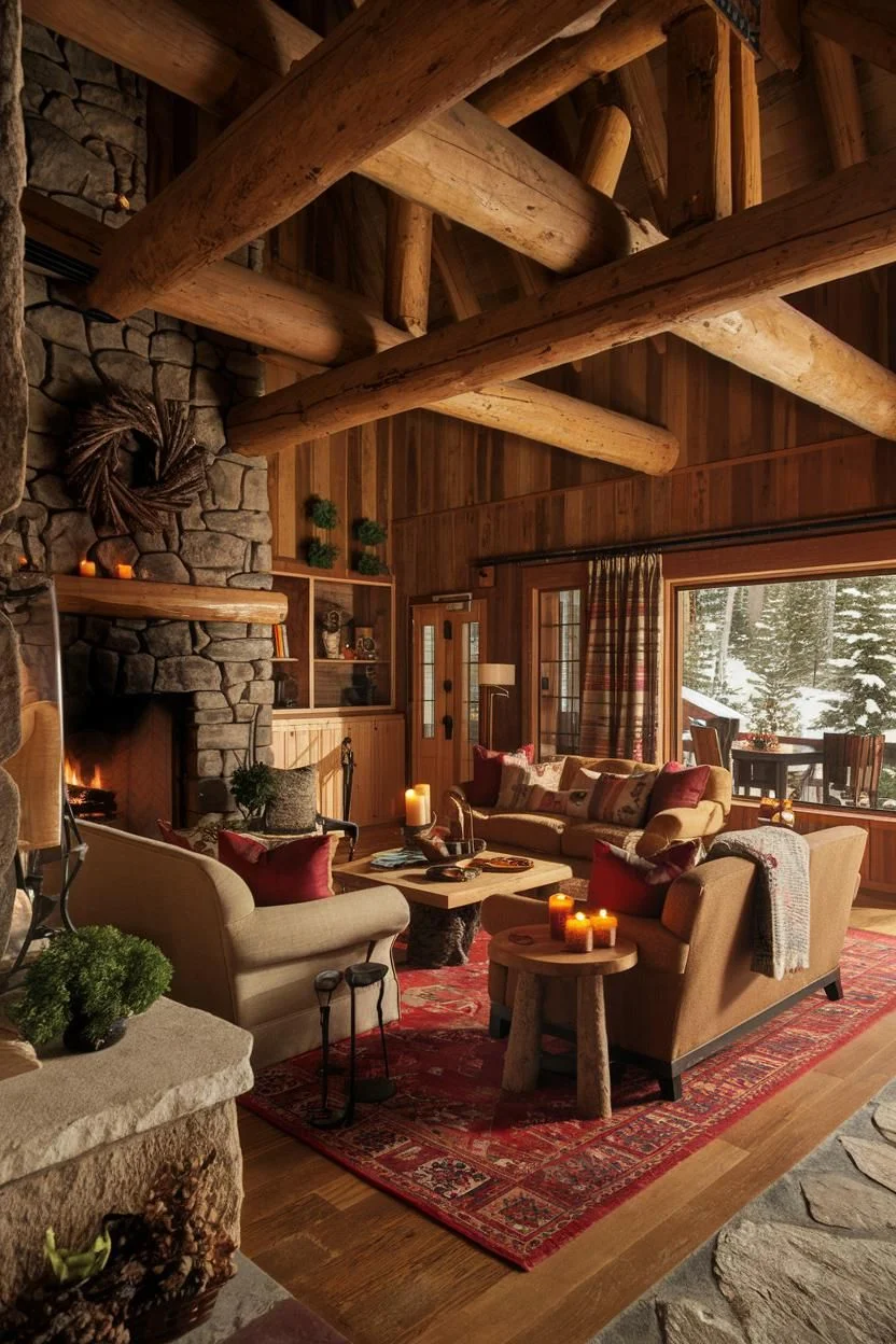 Warmth and Wilderness in a Log Cabin