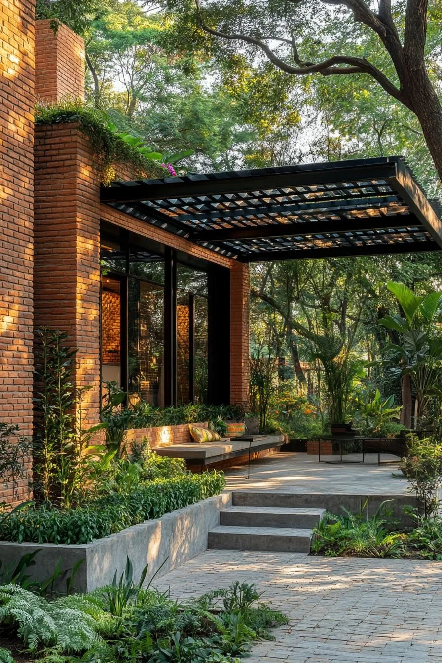 Brick Facade Wrapped in Leaves