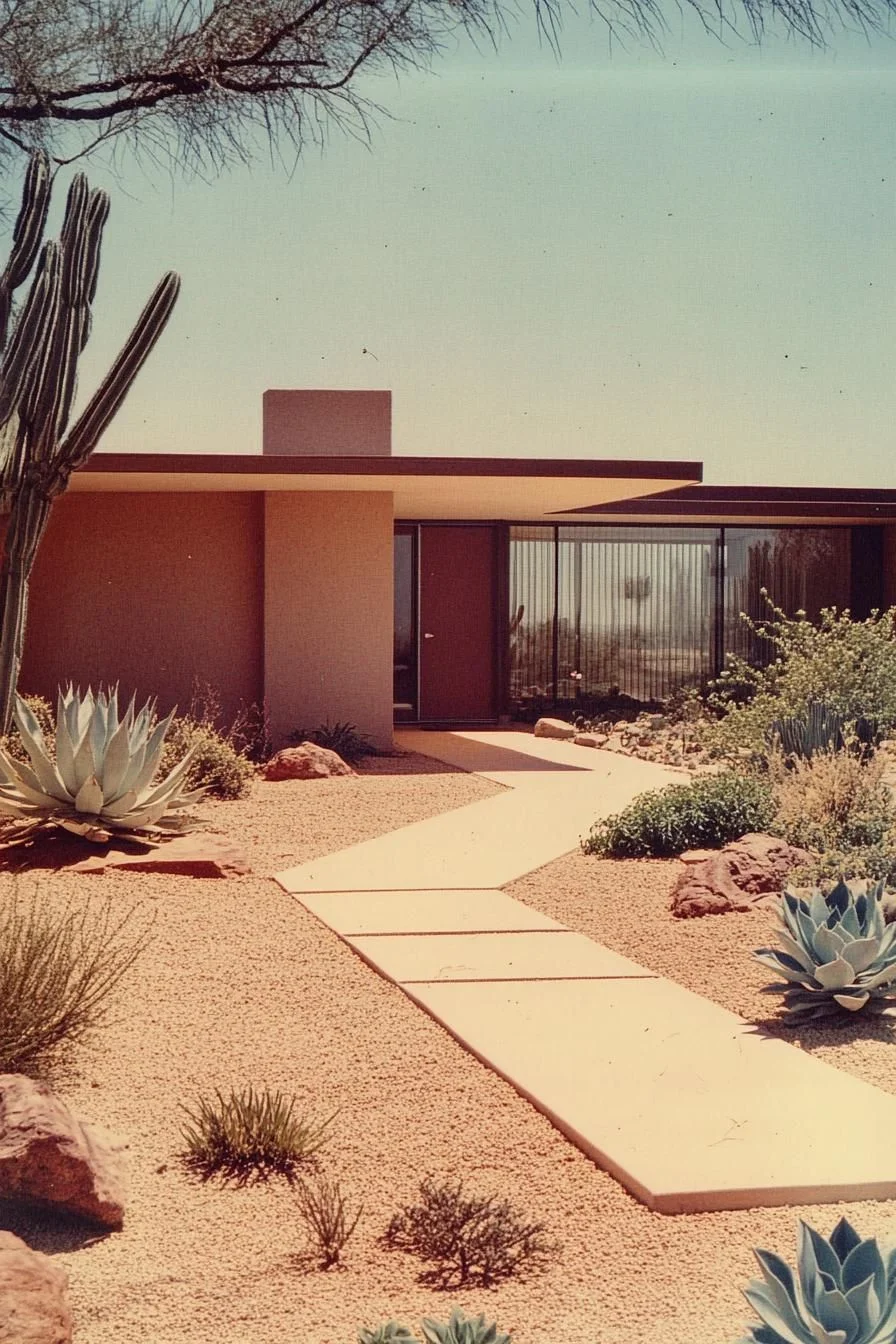 A Calm Desert Home Surrounded by Cacti