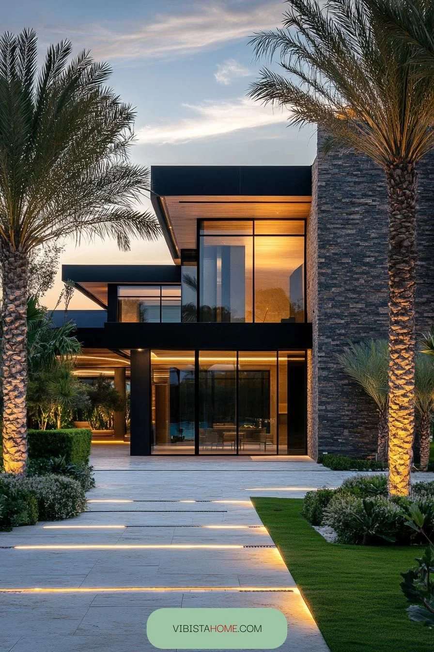 Palm-Framed Modern Marvel