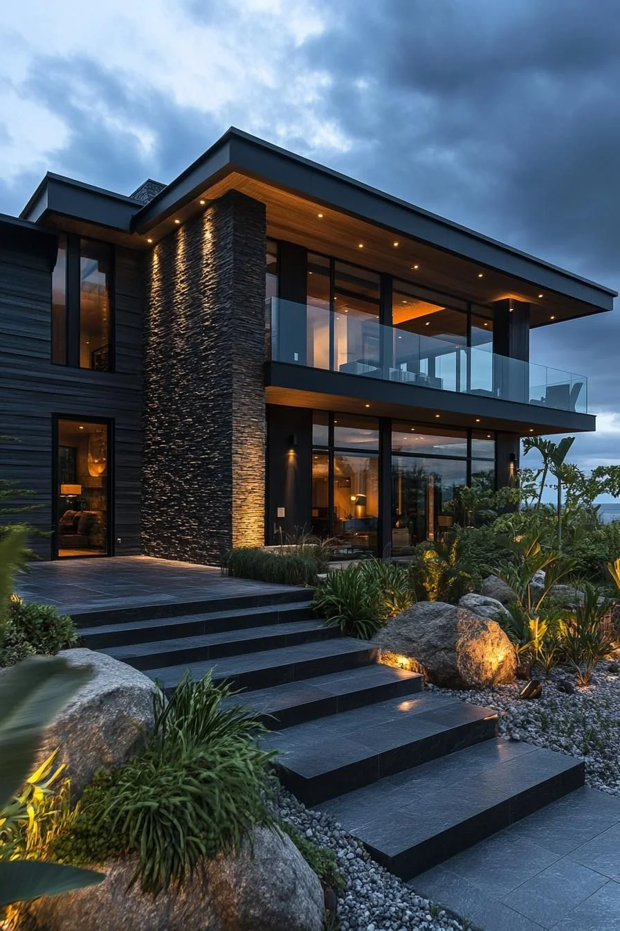 Stone Villa Under Moonlight