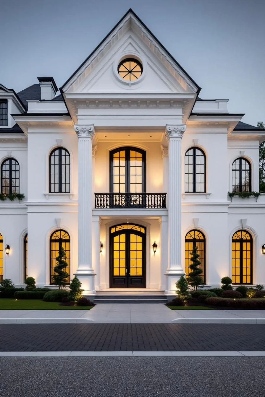 Classic Mansion Under Moonlight