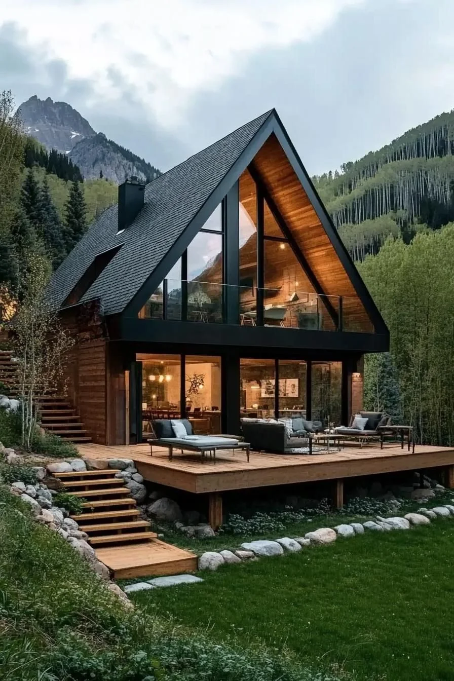 Slope House Surrounded by Nature
