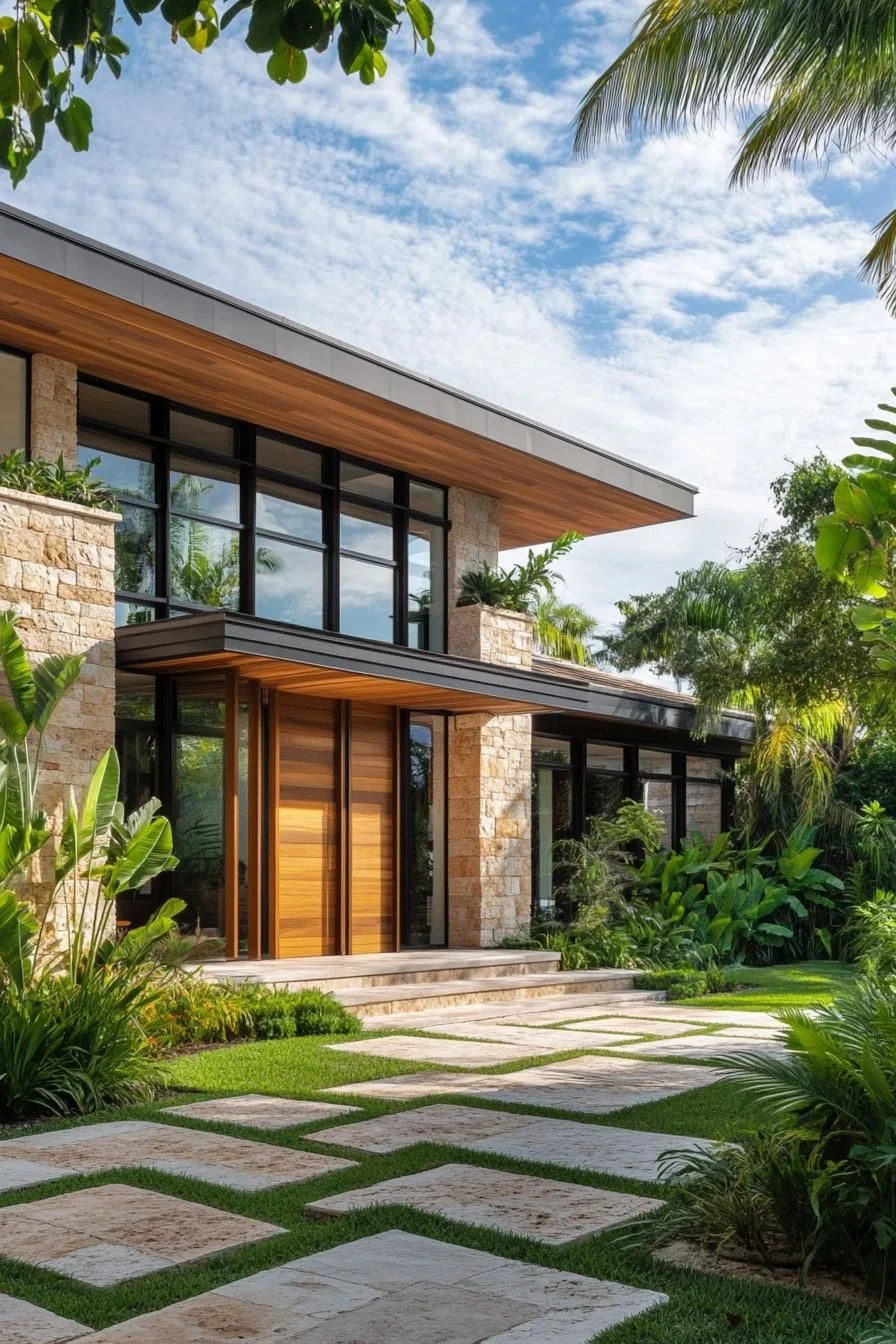 A Welcoming Tropical Entrance Home