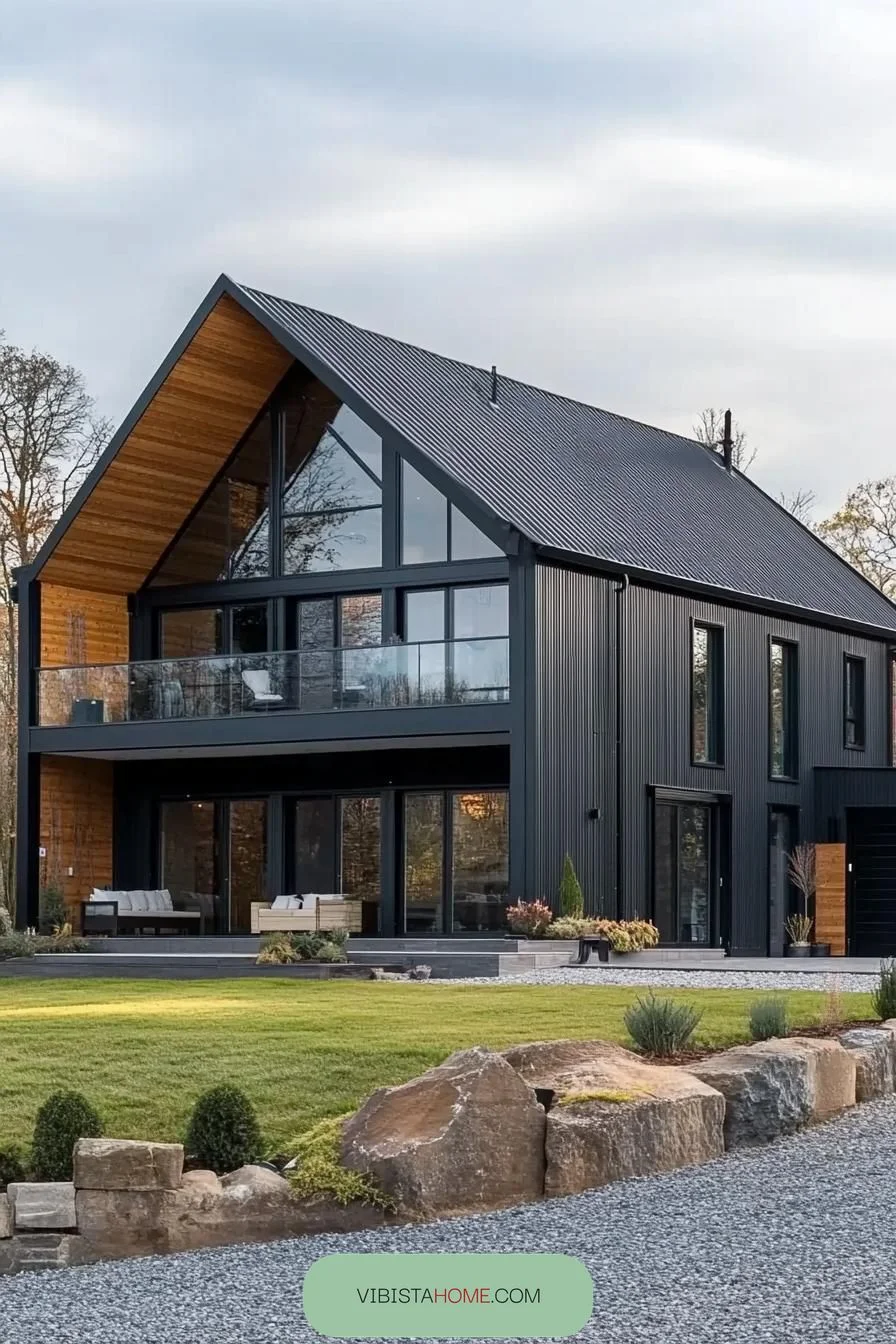 Glass-Walled Oasis on Rolling Land