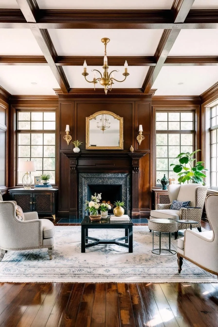 Warm Colors and Walnut Wood Accents