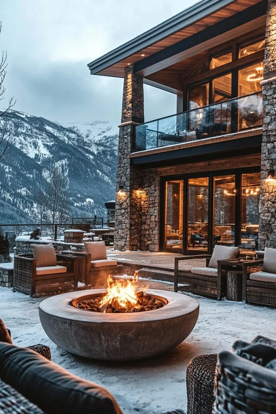 A Mountain Cabin With A Fireside Glow