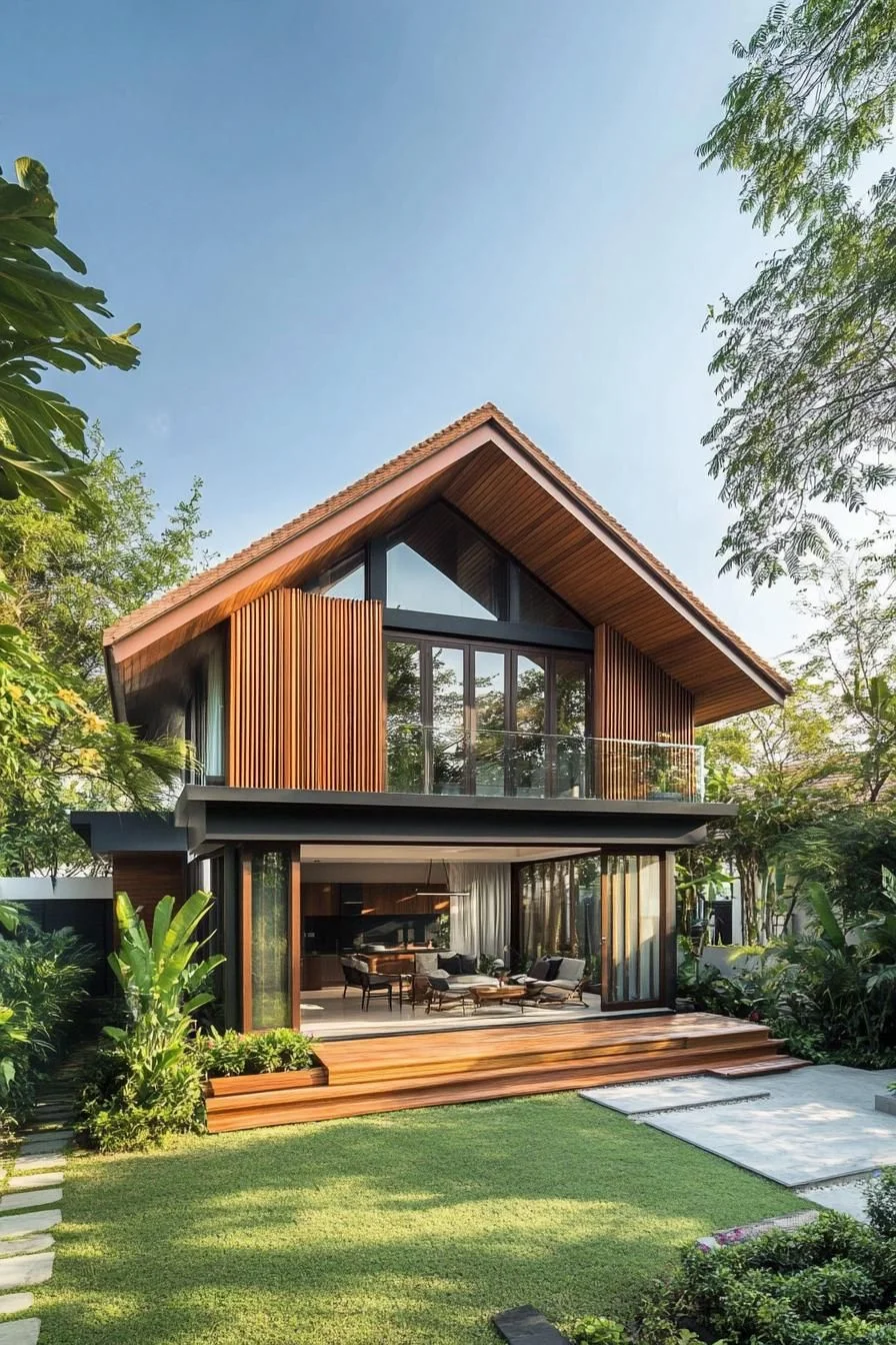 A Breezy, Calm Thai Timber Home