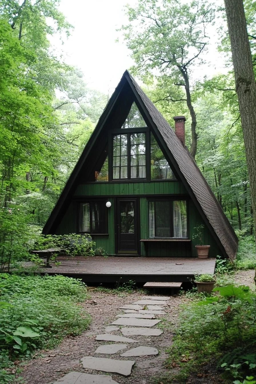 A Forest Nook Built Around an A-Frame