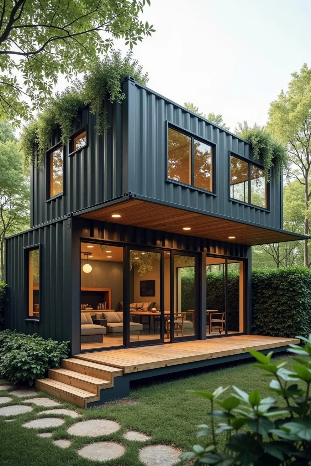 A Green and Chic Cube Home