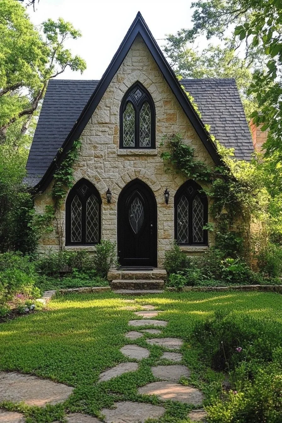 A Gothic Stone Homestead in the Trees