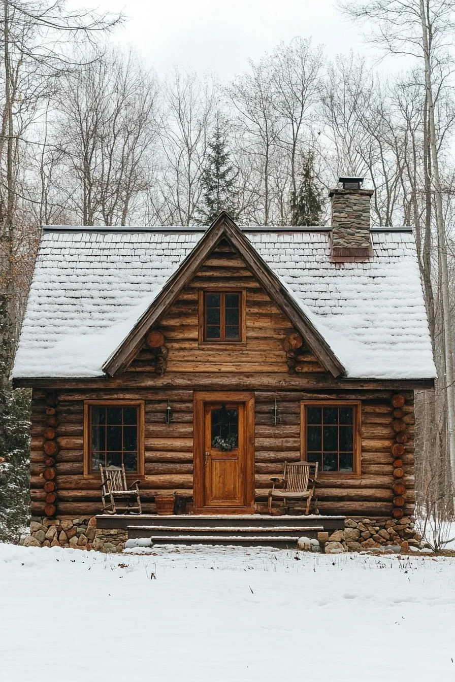 Timber Igloo Tucked in Snowy Woods