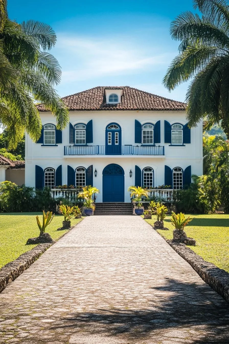 A Tropical Home Dressed in Blue