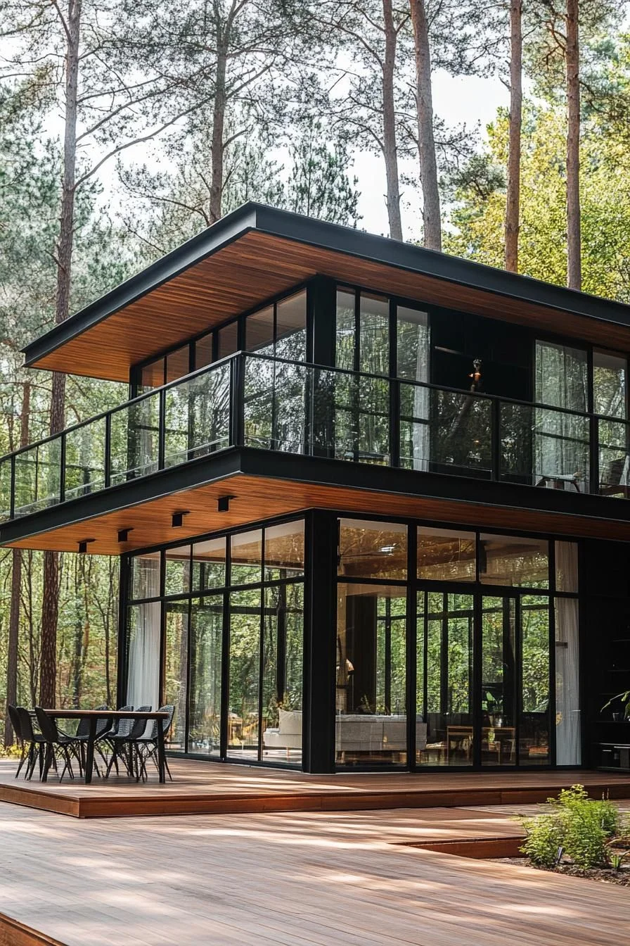 A Glass House Set Deep In The Pines
