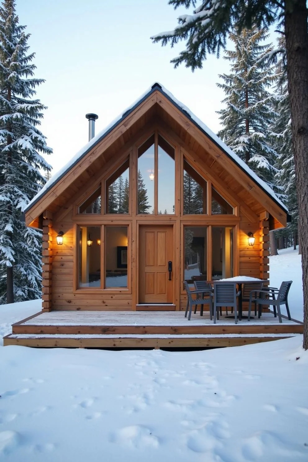 A Chalet Surrounded by Pine Trees