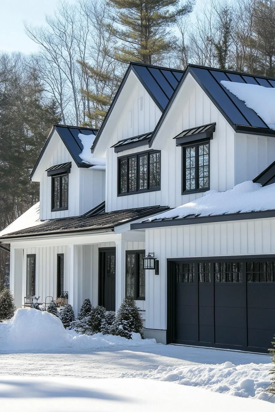 White House Set in a Winter Landscape