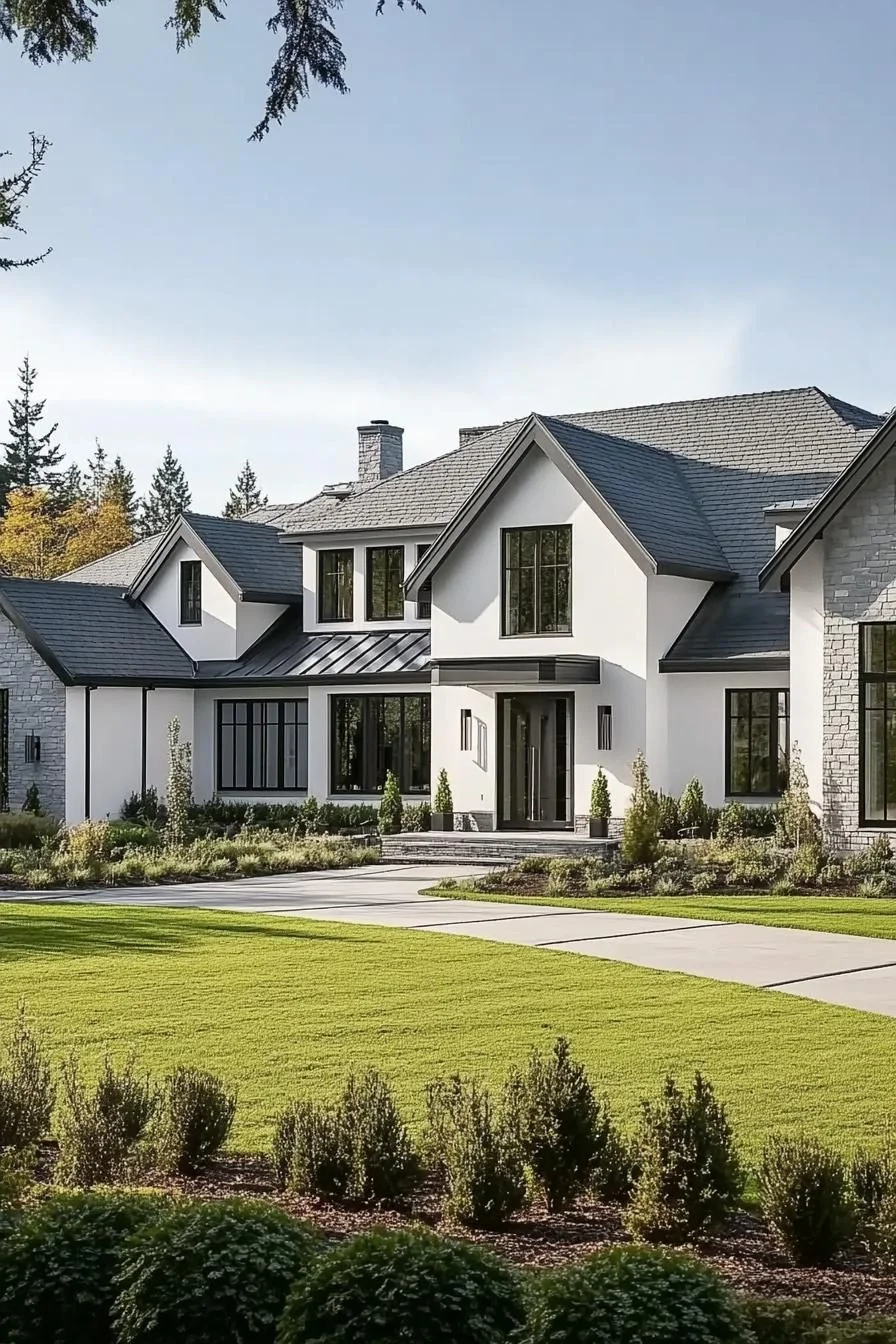 Gabled Grandeur Surrounded by Greenery