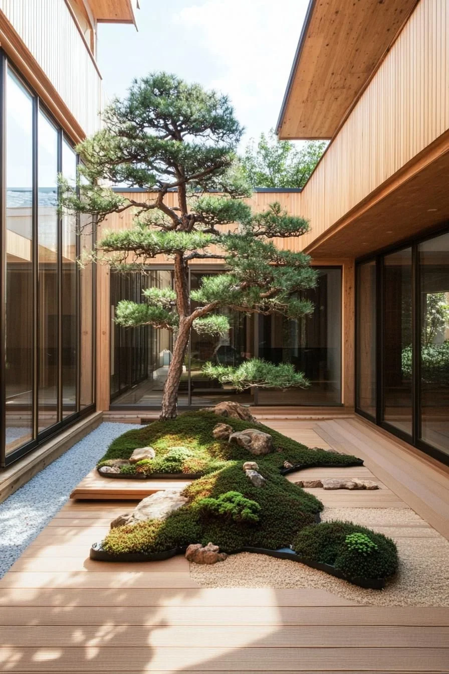 Keeping a Zen Pine Courtyard Trimmed