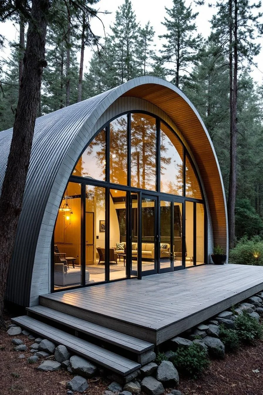 A Curved Hideaway Among Tall Timbers