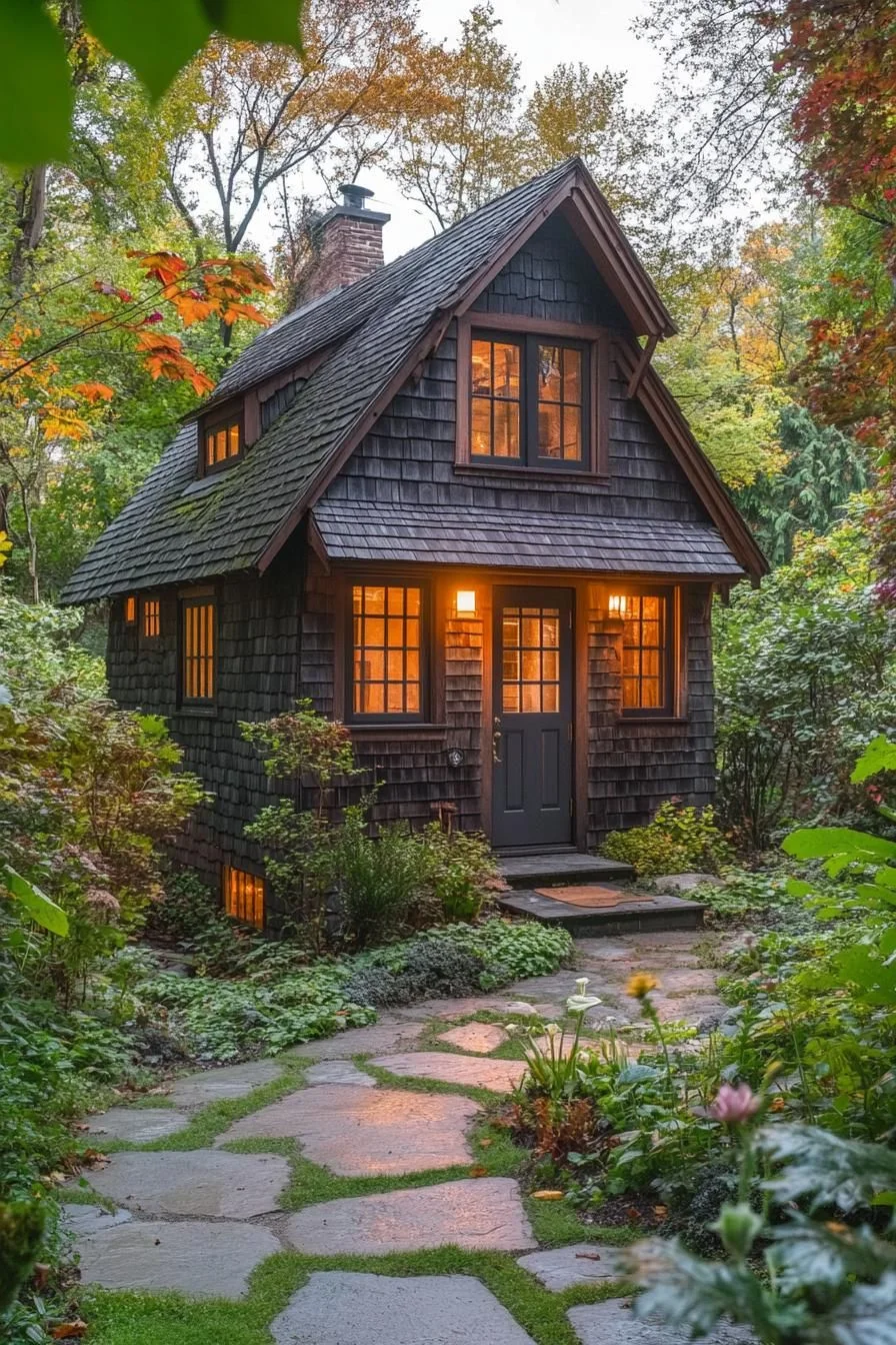 27) A Cottage Escape Surrounded by Trees