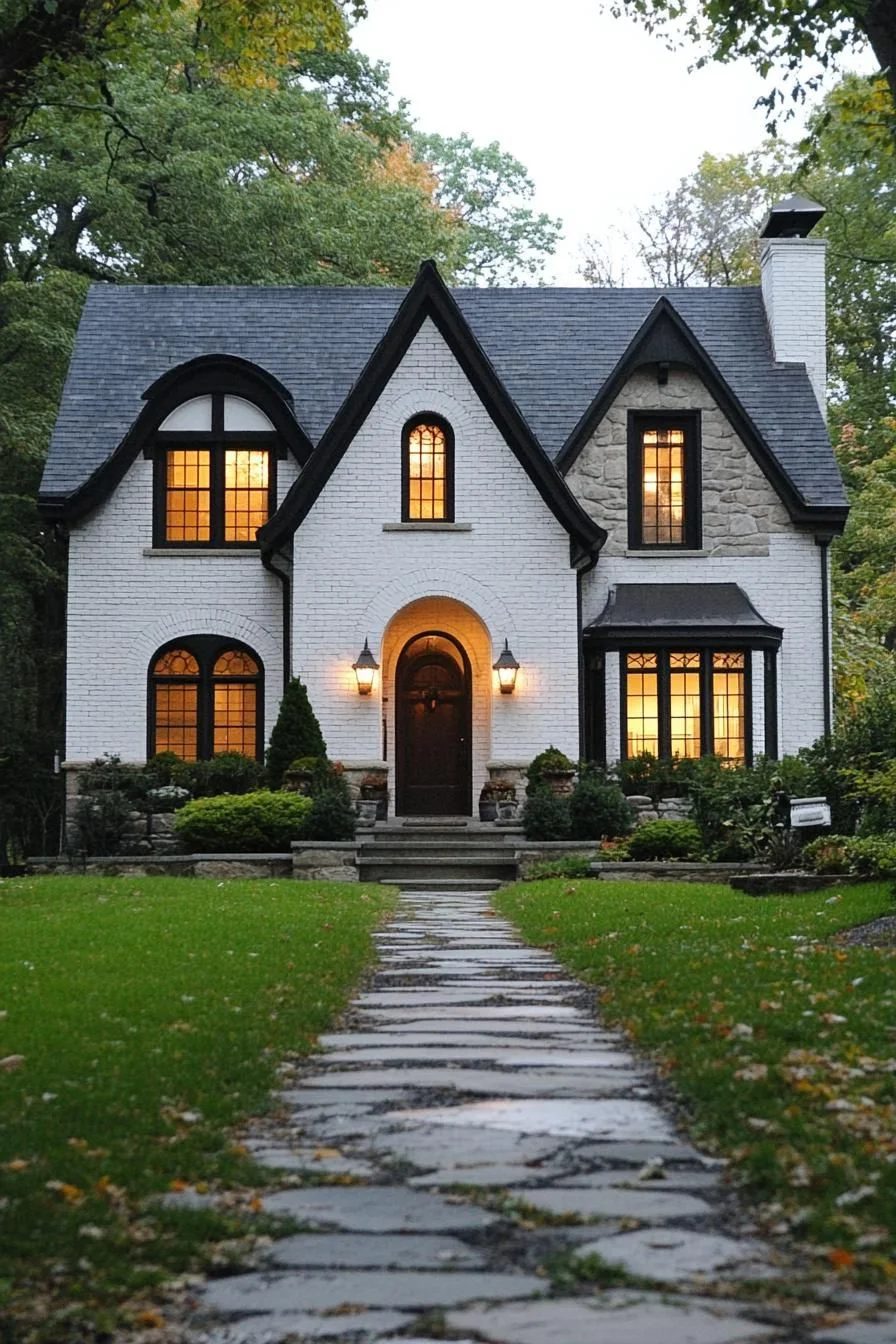 Storybook Charm With Lighted Windows