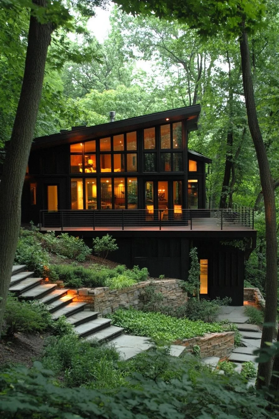 Split Level Home Nestled Among Trees