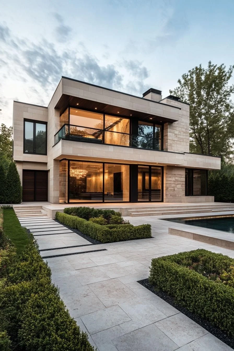 Sleek Stone Haven With Modern Flair