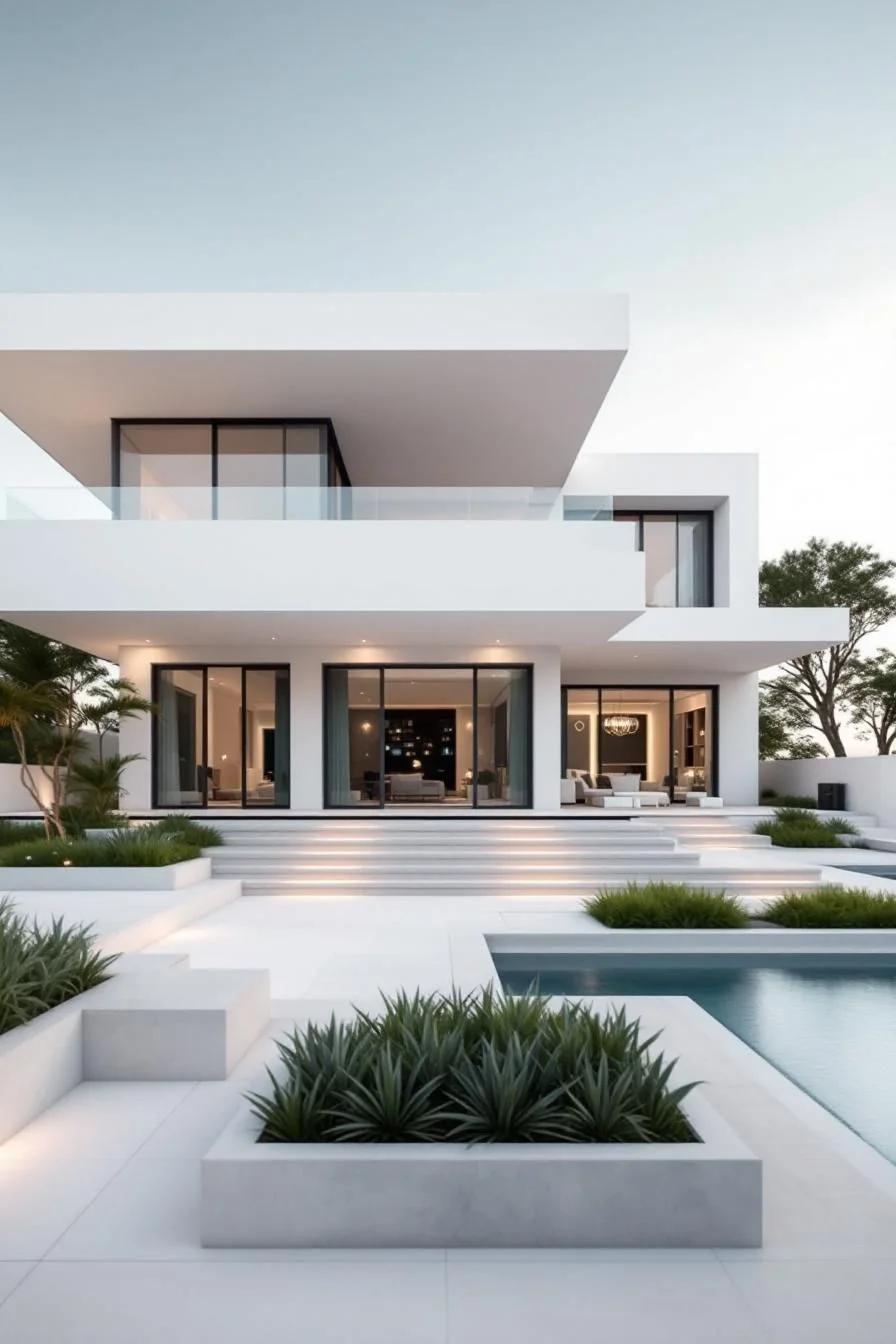 Calm Waters Beside a Sleek Cube