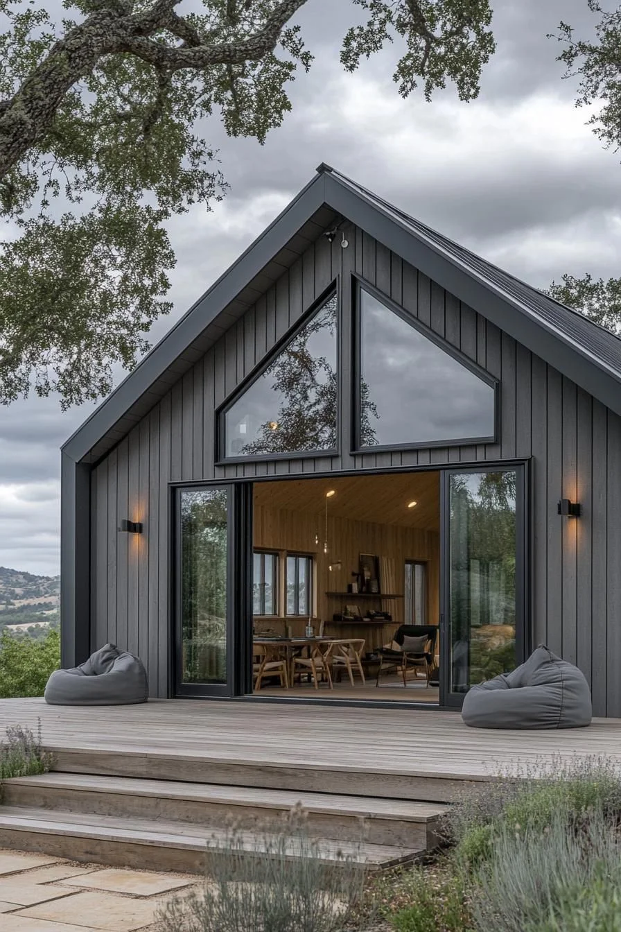 A-Frame Home Under a Starlit Sky