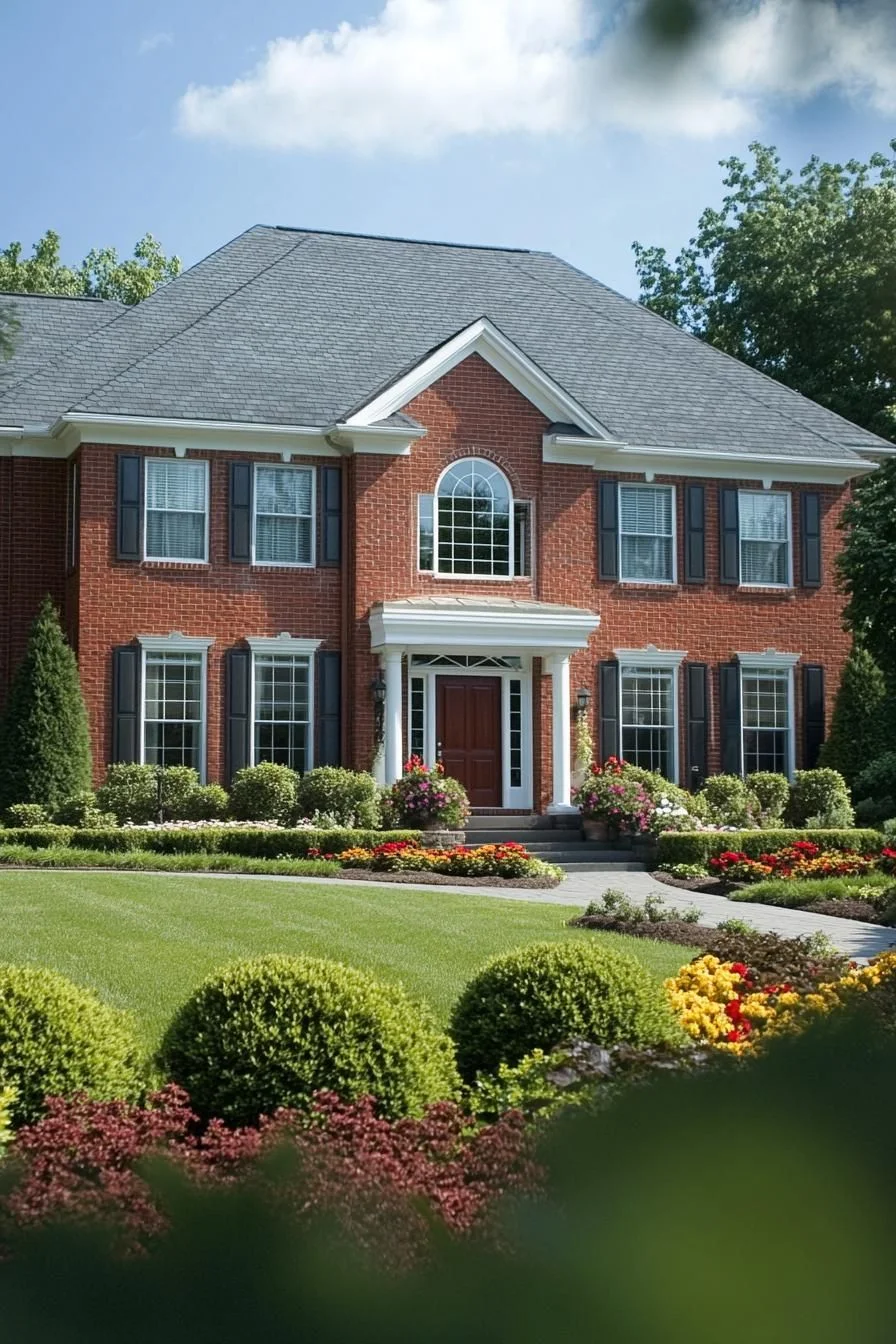 Red Brick Grandeur Amid Green Lawns