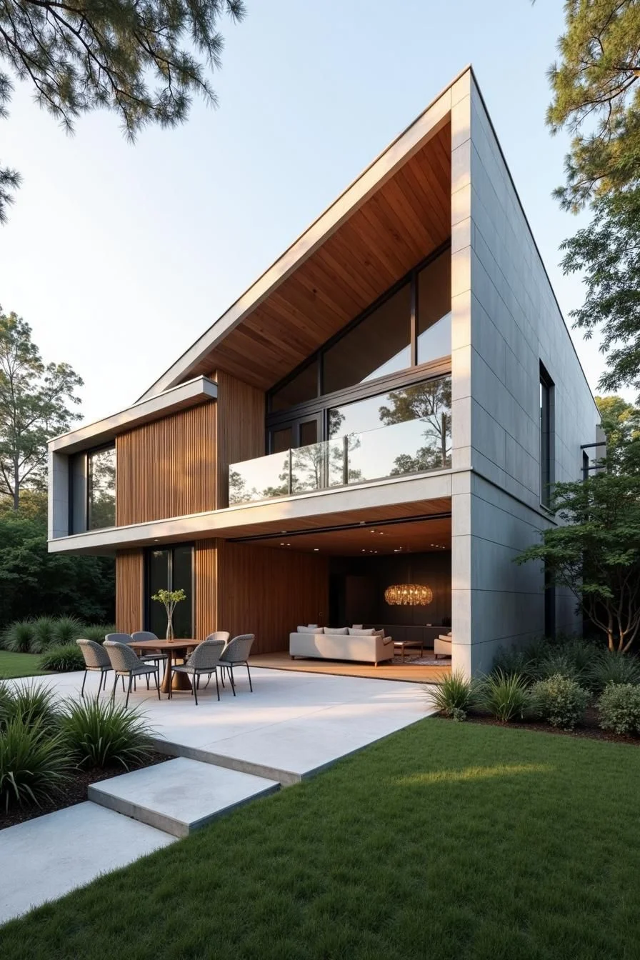 Wood and Glass Shape a Sculptural Home