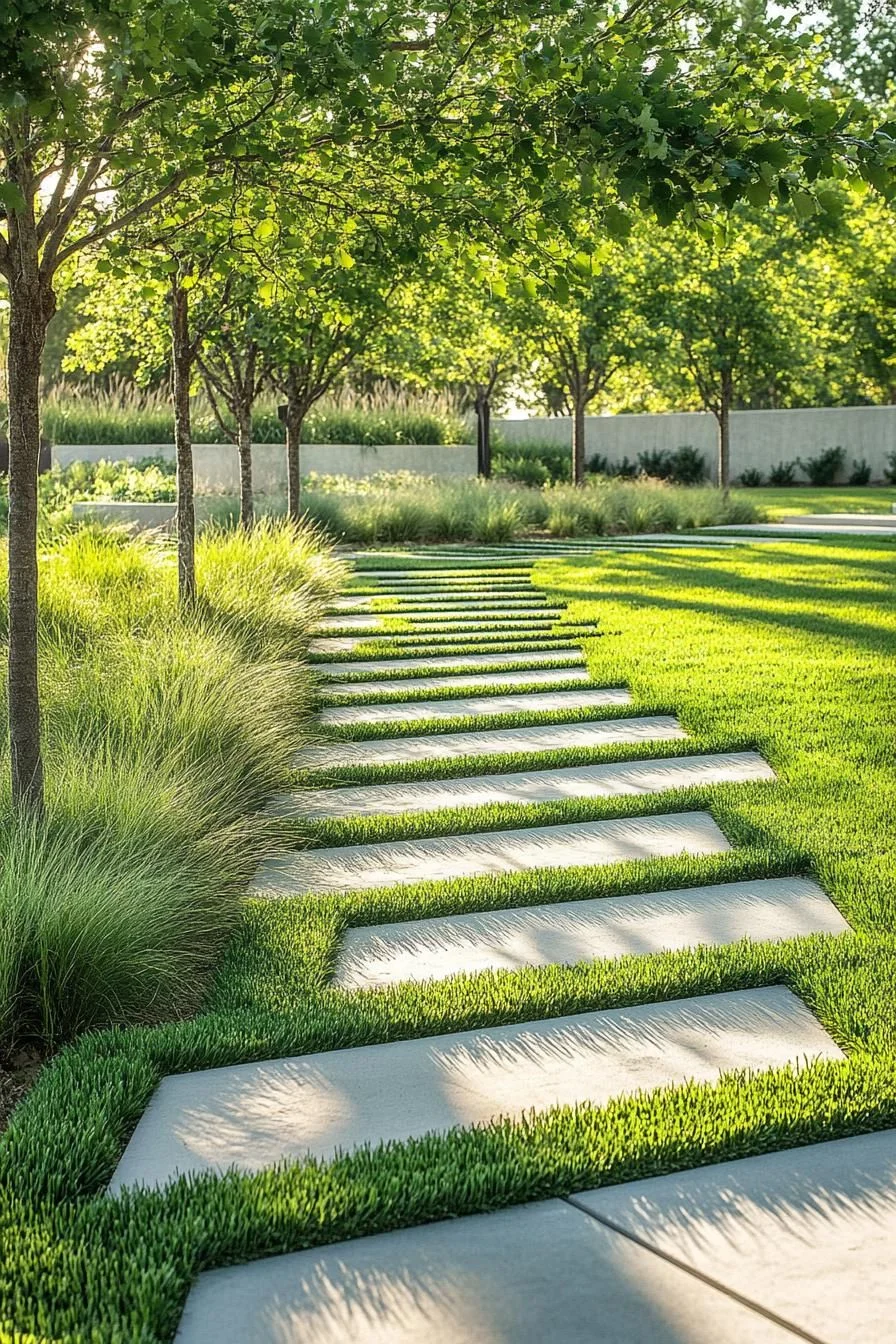 Walking Path Through Dense Leaves