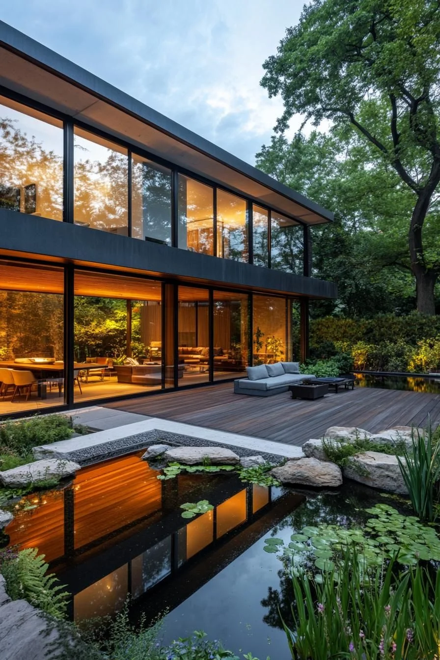 Modern Marvel: A Serene Glass House in the Woods