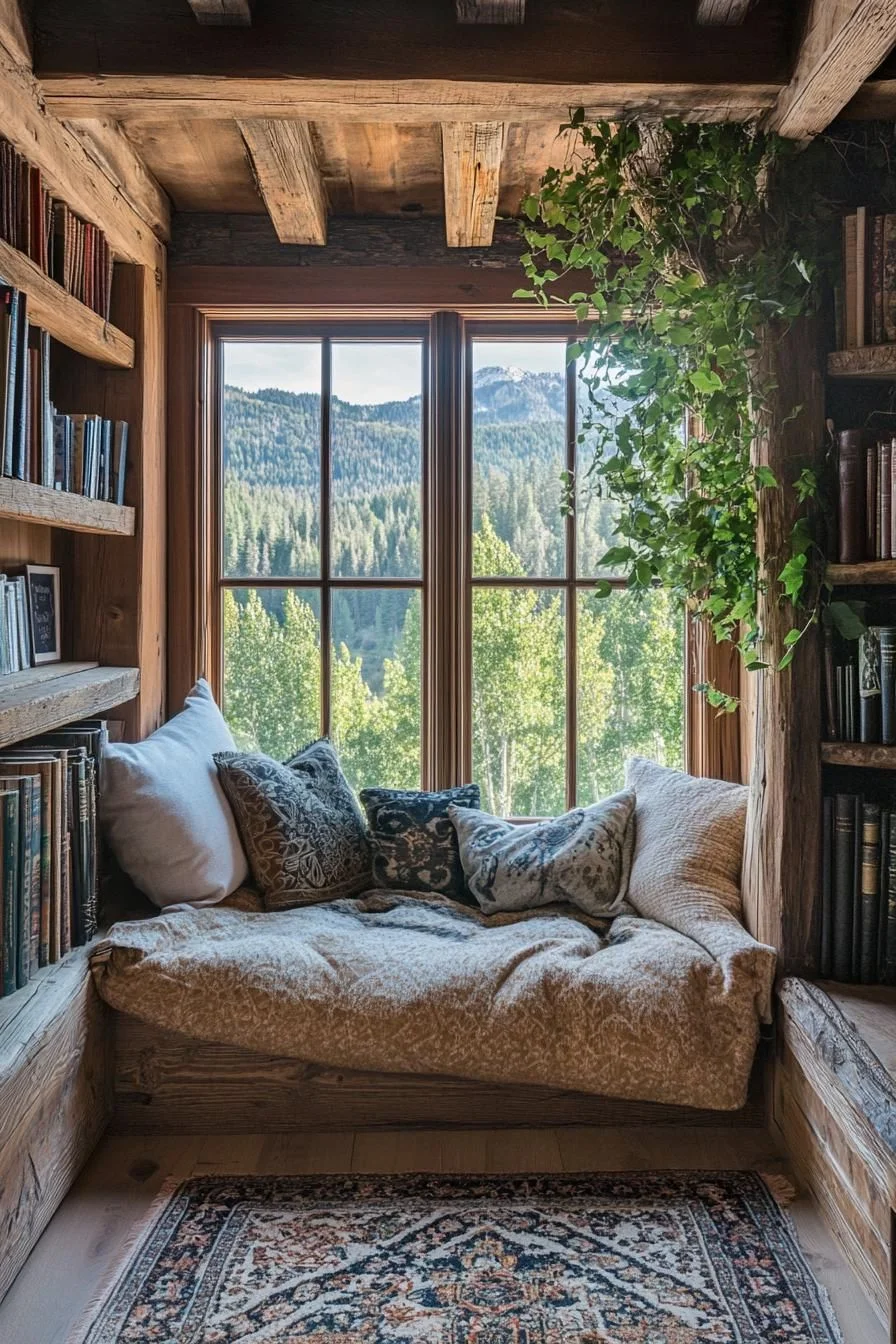 Cushioned Comfort Surrounded by Pine Trees
