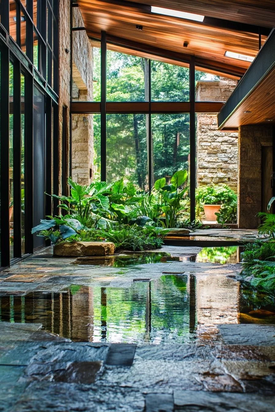 Nature's Nook: A Small Indoor Pond Idea