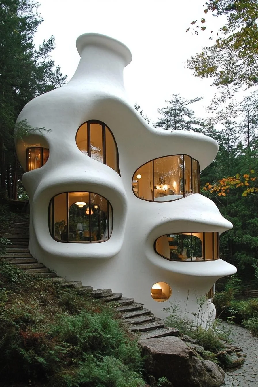 A Bubble-Shaped House With Sculpted Curves