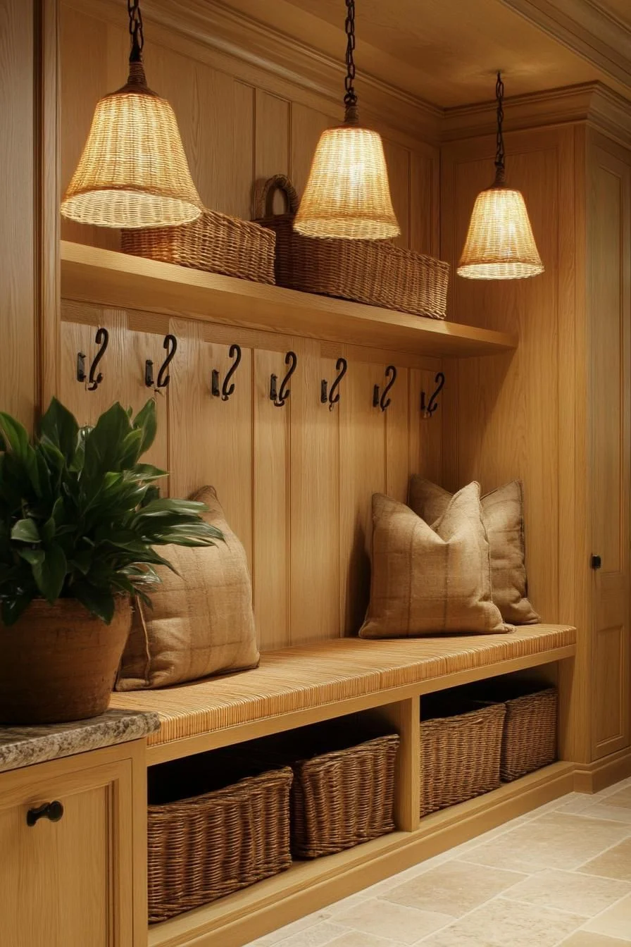 Cozy Corner With Woven Baskets