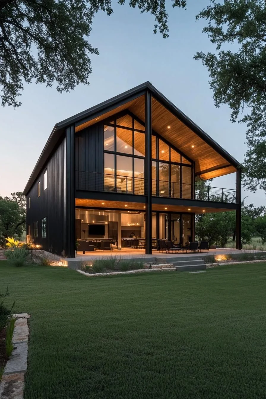 A Barndominium That Shines After Dark