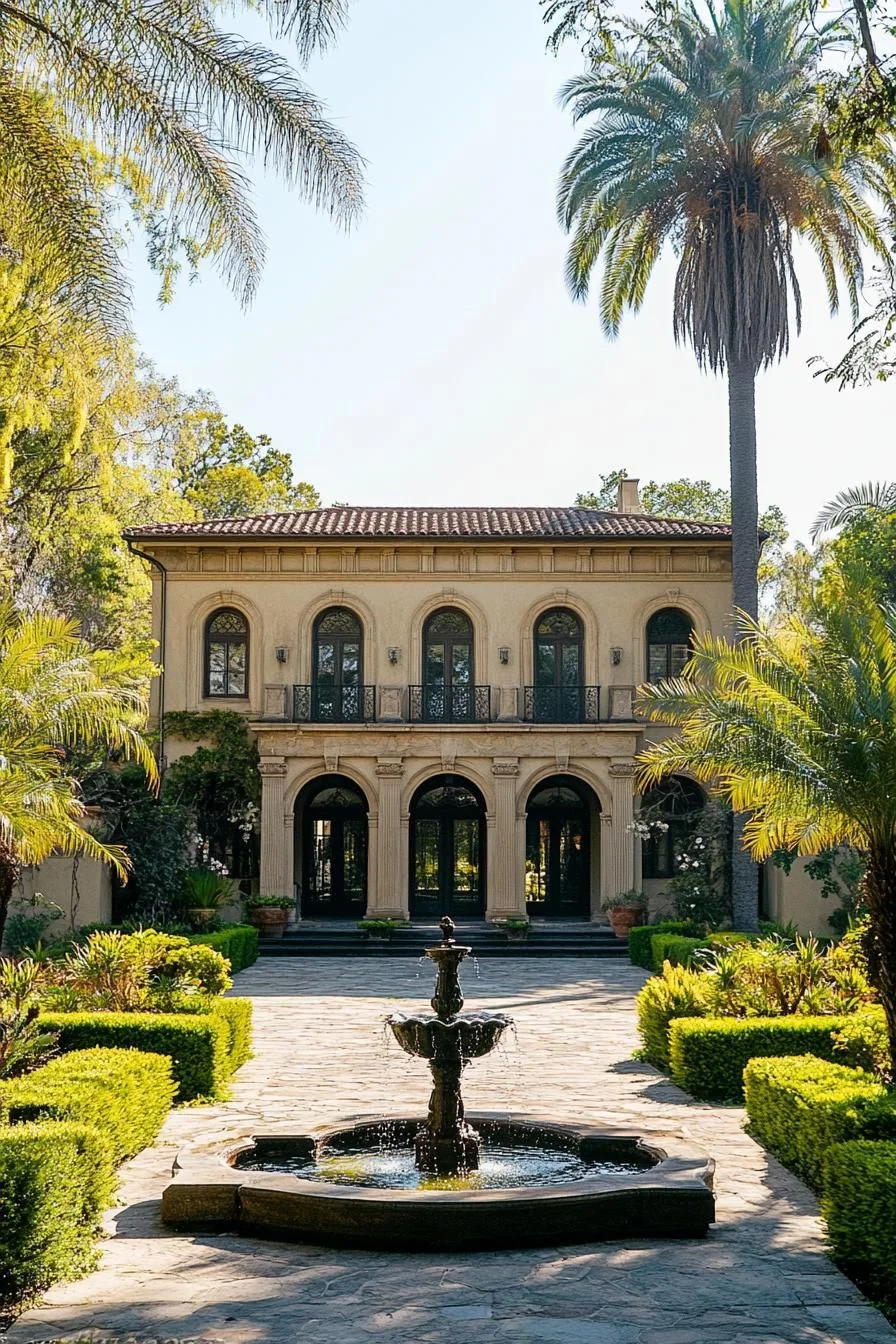 Elegant Retreat Framed by Palms