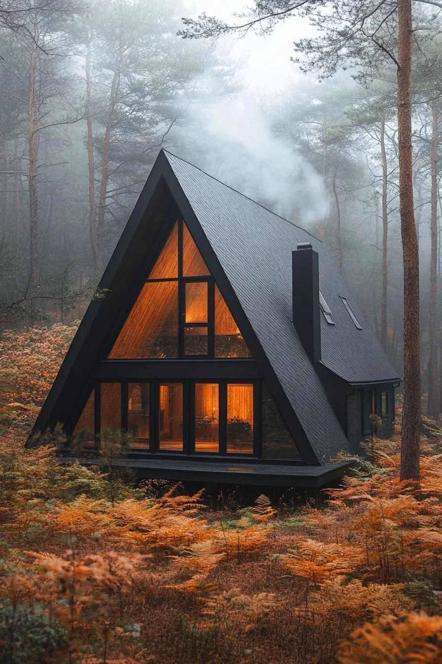 A Timber Cabin With Playful Peaks