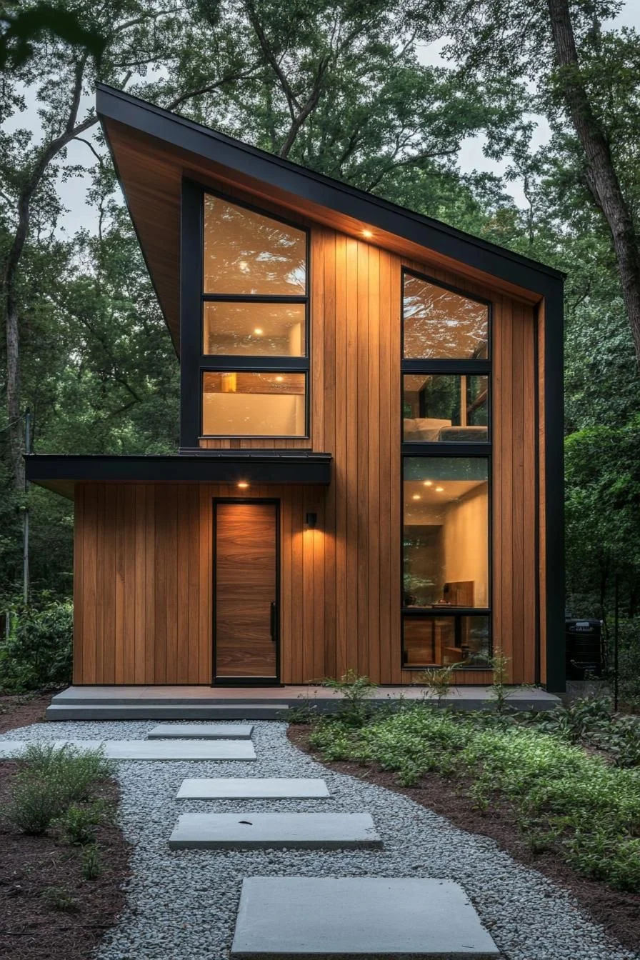 25) A Steep-Roofed Wooden Retreat