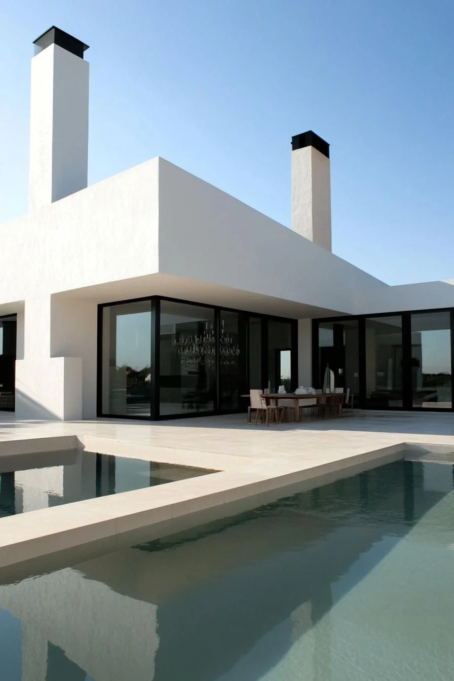 Sleek Poolside Panorama