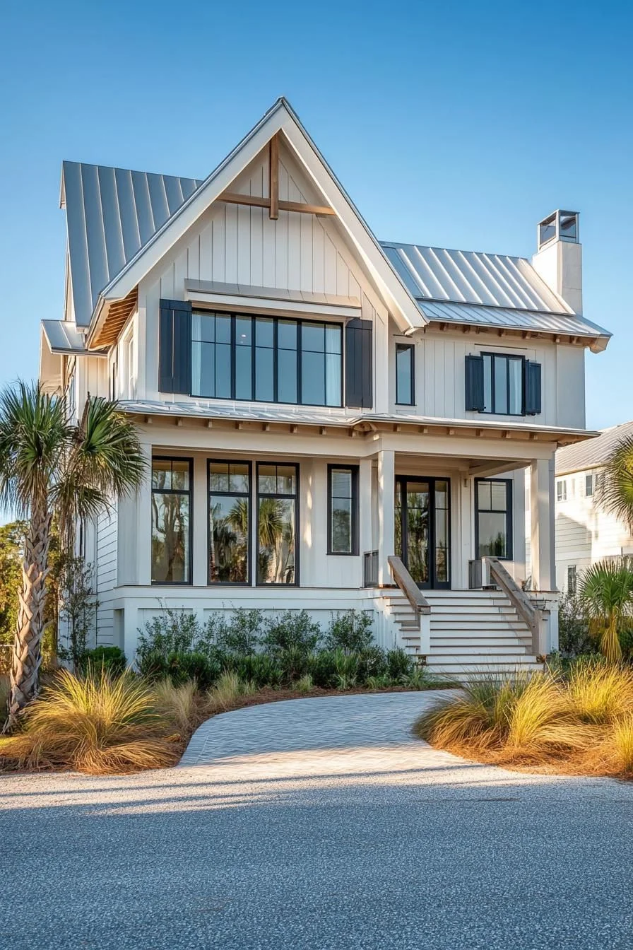 A Coastal House with Bold Gables